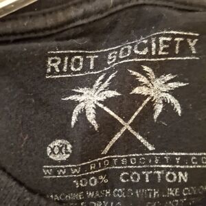 Riot Society Black Tee with Yellow Graphic Mens Sz XXL